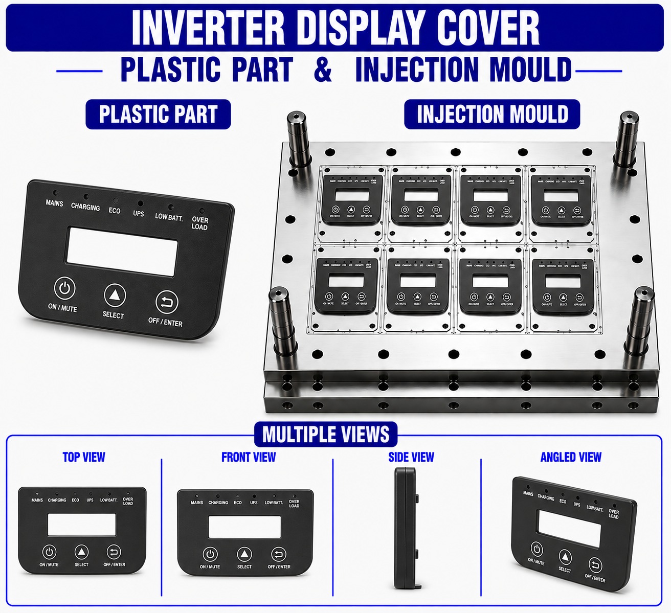 Inverter Plastic Display Cover Mould and Moulding Service